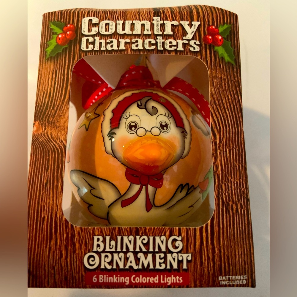Twinkling Treasures Country Mother Goose Blinking Nose Ball Ornament New In Box